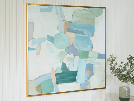 Wynburn White/Blue/Green Wall Art from Ashley - Luna Furniture