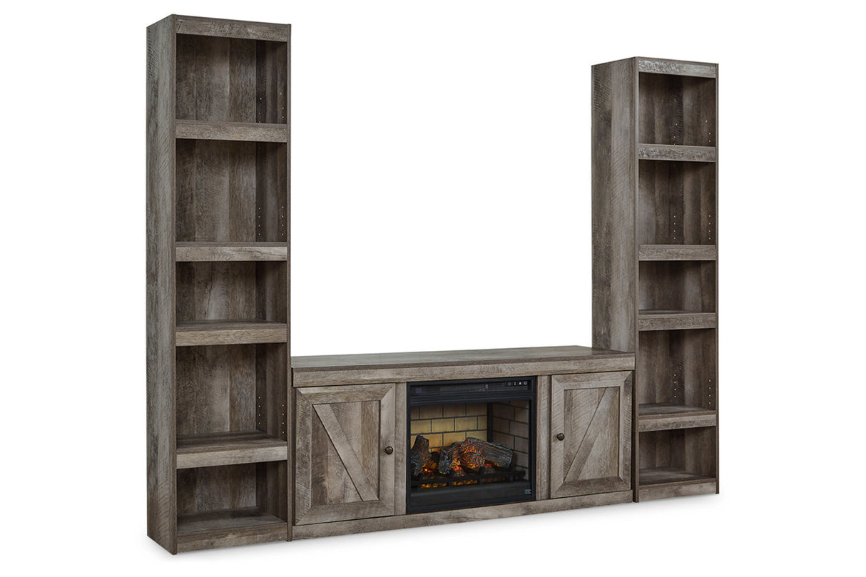 Wynnlow Gray 3-Piece Entertainment Center with Electric Fireplace from Ashley - Luna Furniture