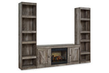 Wynnlow Gray 3-Piece Entertainment Center with Electric Fireplace from Ashley - Luna Furniture