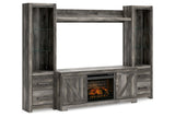 Wynnlow Gray 4-Piece Entertainment Center with Electric Fireplace from Ashley - Luna Furniture