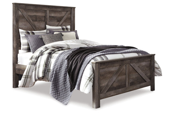 Wynnlow Gray Crossbuck Queen Panel Bed