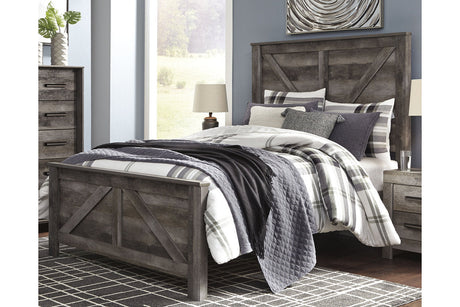Wynnlow Gray Crossbuck Queen Panel Bed from Ashley - Luna Furniture