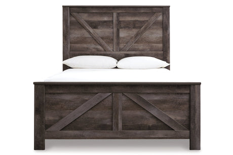 Wynnlow Gray Crossbuck Queen Panel Bed from Ashley - Luna Furniture