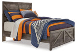 Wynnlow Gray Full Crossbuck Panel Bed and 2 Chests from Ashley Furniture - Luna Furniture