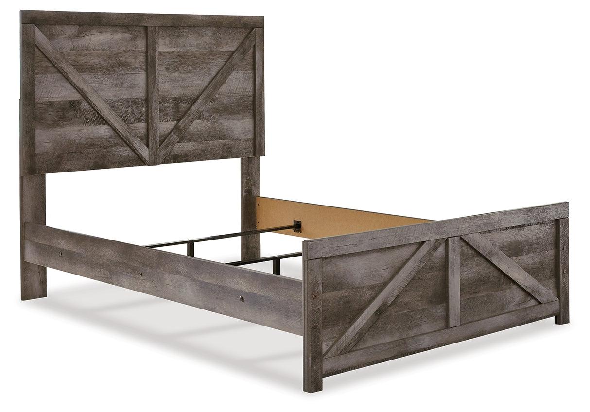Wynnlow Gray Full Crossbuck Panel Bed and 2 Chests from Ashley Furniture - Luna Furniture