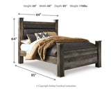 Wynnlow Gray Queen Poster Bed, Chest and 2 Nightstands from Ashley Furniture - Luna Furniture