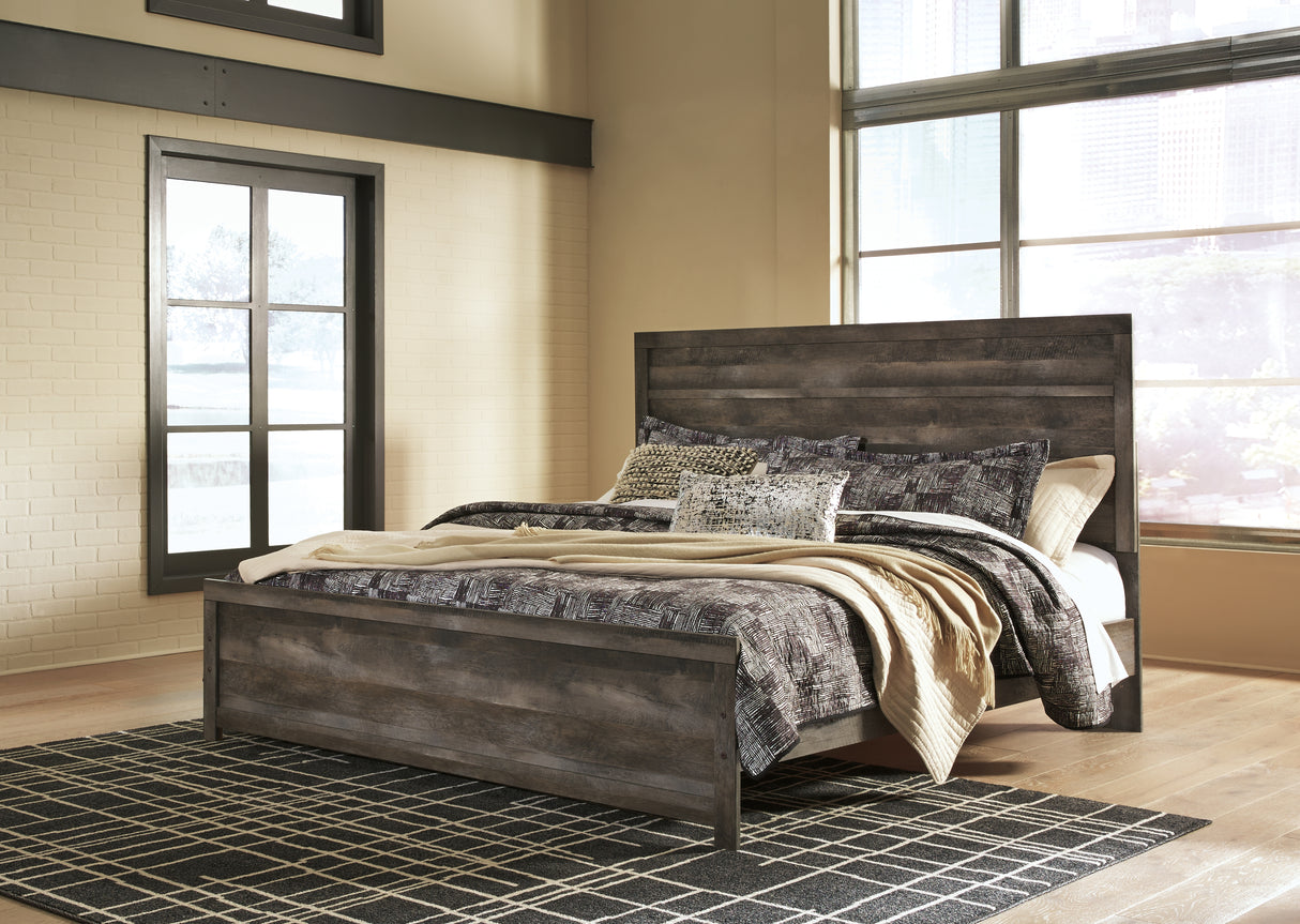 Wynnlow King Panel Bed with Dresser in Gray from Ashley - Luna Furniture