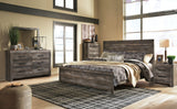 Wynnlow King Panel Bed with Mirrored Dresser, Chest and 2 Nightstands in Gray from Ashley - Luna Furniture