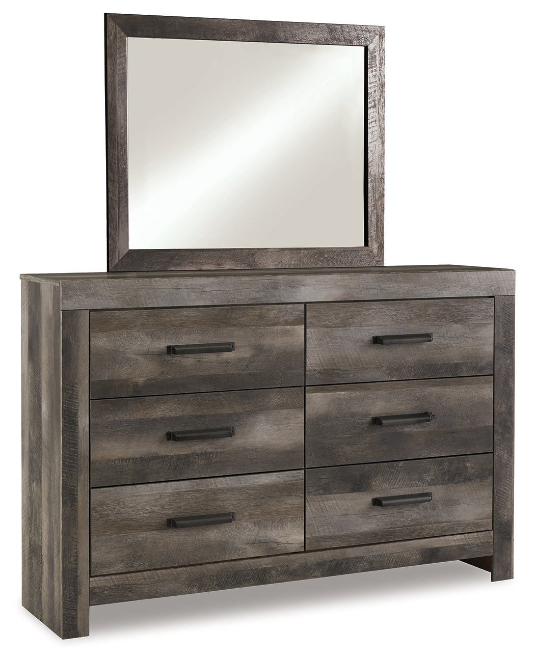 Wynnlow King Poster Bed with Mirrored Dresser and 2 Nightstands in Gray from Ashley - Luna Furniture