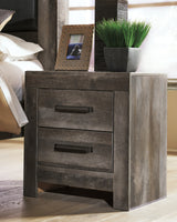 Wynnlow Queen Crossbuck Panel Bed with Mirrored Dresser, Chest and 2 Nightstands in Gray from Ashley - Luna Furniture