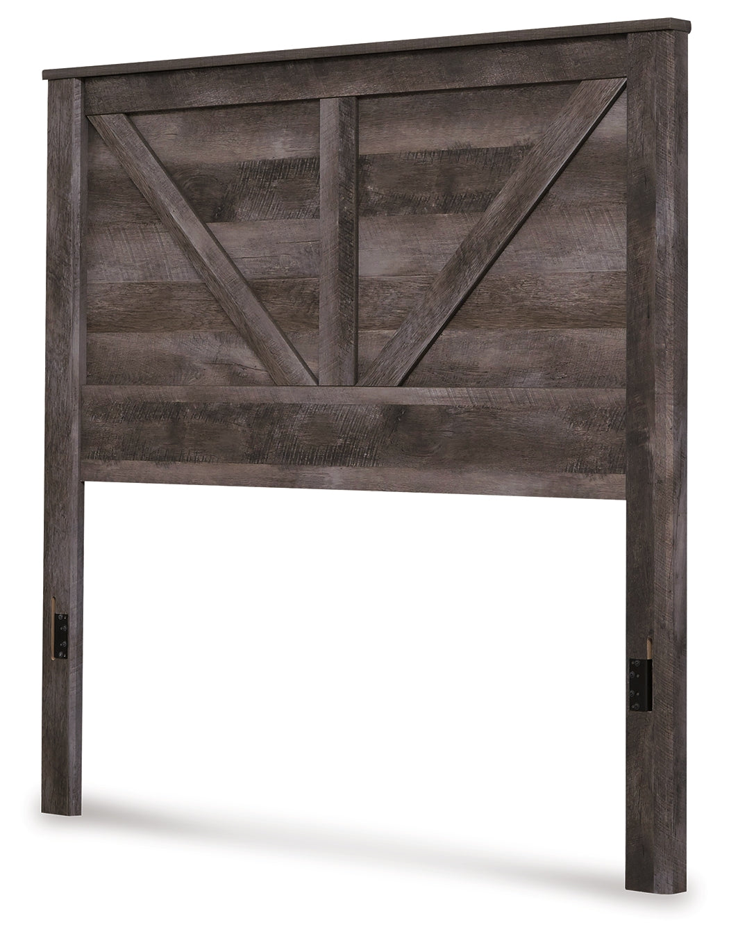 Wynnlow Queen Crossbuck Panel Bed with Mirrored Dresser and 2 Nightstands in Gray from Ashley - Luna Furniture