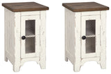 Wystfield 2 End Tables in White/Brown from Ashley Furniture - Luna Furniture