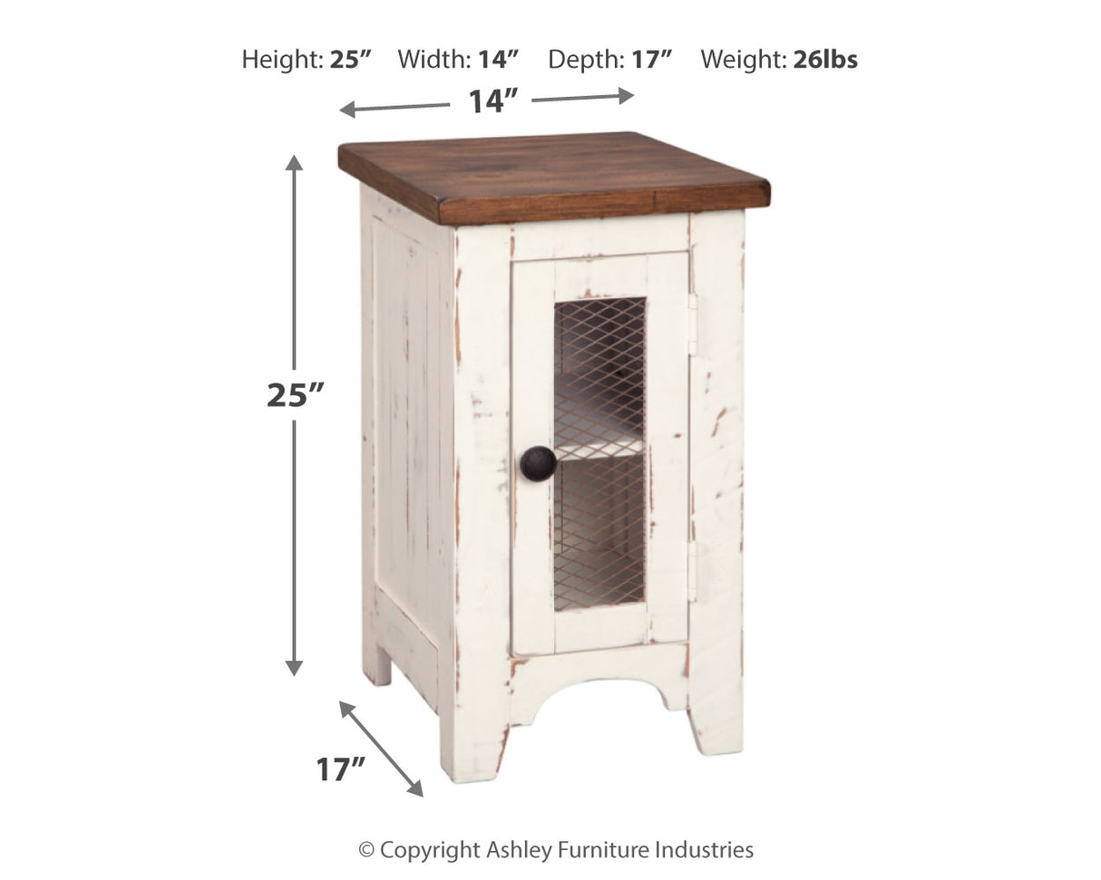 Wystfield 2 End Tables in White/Brown from Ashley Furniture - Luna Furniture
