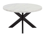 Xena 52-inch Round 5-Piece White Marble Dining Set(Table & 4 Side Chairs) from Steve Silver - Luna Furniture