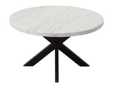 Xena 52-inch Round 5-Piece White Marble Dining Set(Table & 4 Side Chairs) from Steve Silver - Luna Furniture