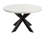 Xena 52-inch Round 5-Piece White Marble Dining Set(Table & 4 Side Chairs) from Steve Silver - Luna Furniture