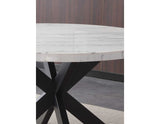 Xena 52-inch Round 5-Piece White Marble Dining Set(Table & 4 Side Chairs) from Steve Silver - Luna Furniture
