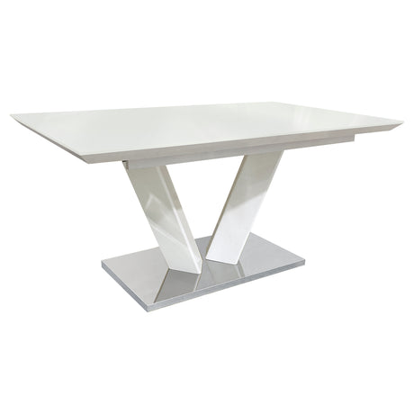 Yannis Chrome Metal/Gray Faux Leather Dining Room Set from Homelegance - Luna Furniture