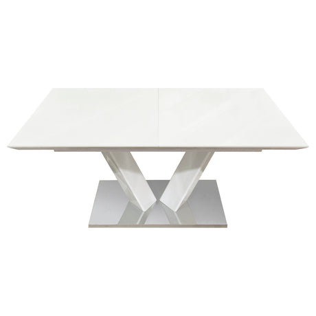 Yannis Chrome Metal/Gray Faux Leather Dining Room Set from Homelegance - Luna Furniture