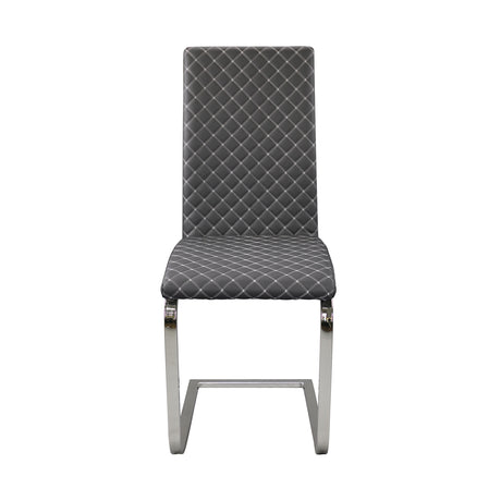 Yannis Chrome Metal/Gray Faux Leather Dining Room Set from Homelegance - Luna Furniture