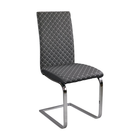 Yannis Chrome Metal/Gray Faux Leather Dining Room Set from Homelegance - Luna Furniture