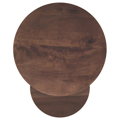 Yency Mango Brown 2-Piece Solid Wood Round Nesting Table from Coaster - Luna Furniture