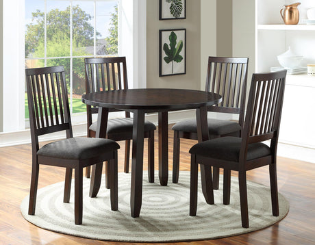 Yorktown Espresso 5-Piece Round Dining Room Set from Steve Silver - Luna Furniture