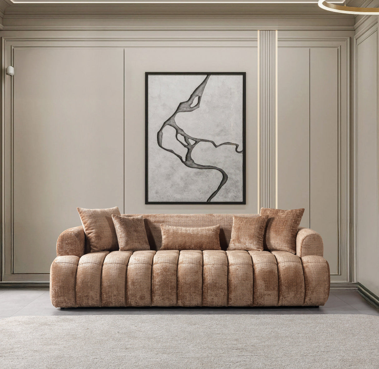 Yulia Coffee Boucle Sofa & Loveseat from Nova Furniture - Luna Furniture