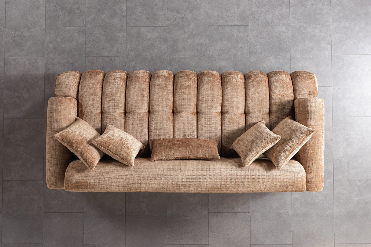 Yulia Coffee Boucle Sofa & Loveseat from Nova Furniture - Luna Furniture