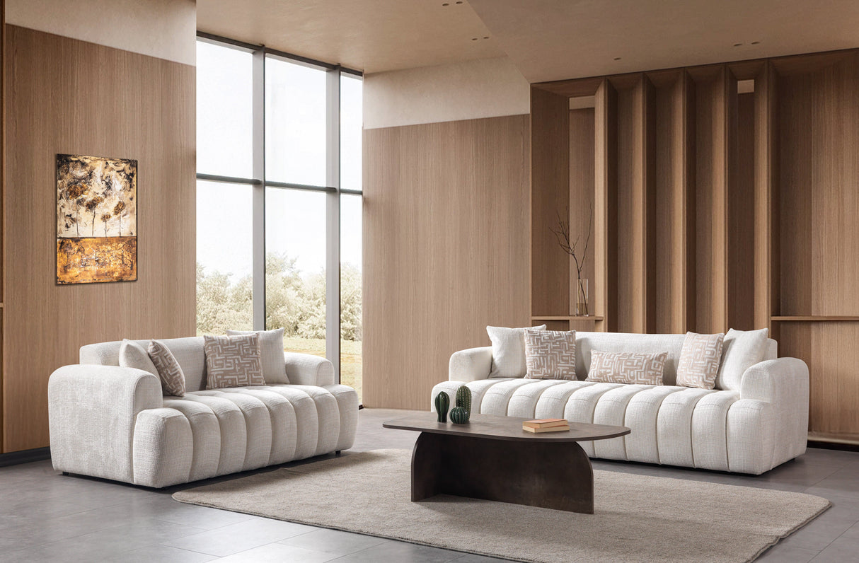 Yulia Ivory Boucle Sofa & Loveseat from Nova Furniture - Luna Furniture