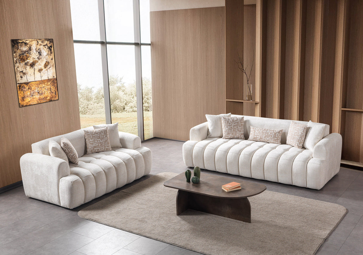 Yulia Ivory Boucle Sofa & Loveseat from Nova Furniture - Luna Furniture
