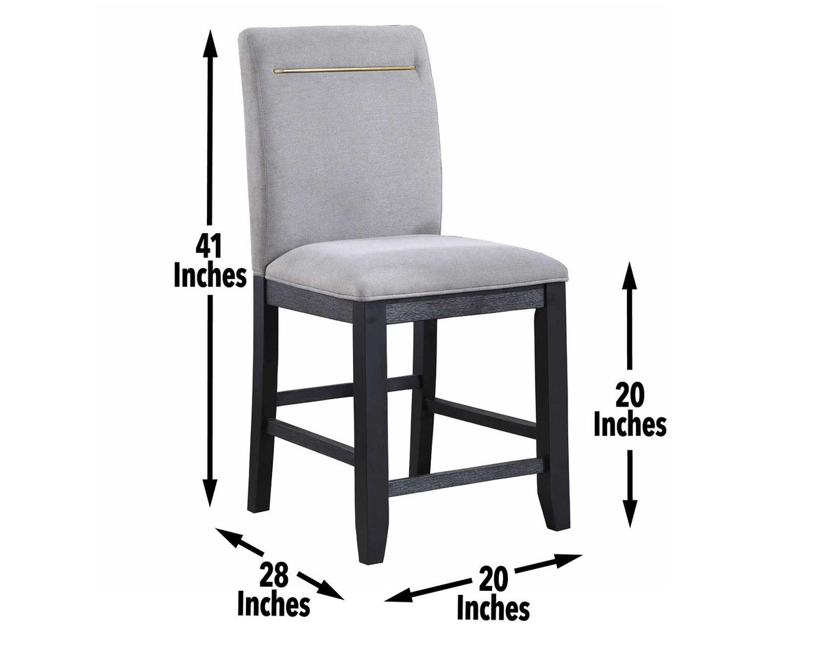 Yves 24″ Counter Stool, Grey Upholstered, Set of 2 from Steve Silver - Luna Furniture