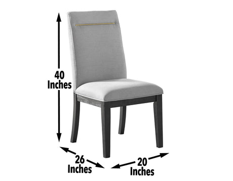 Yves Performance Side Chair, Grey, Set of 2 from Steve Silver - Luna Furniture