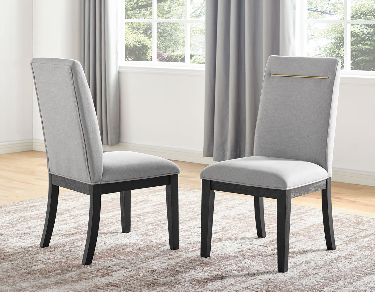 Yves Black/Gray 5 Piece Dining Set (Table & 4 Gray Performance Side Chairs) from Steve Silver - Luna Furniture