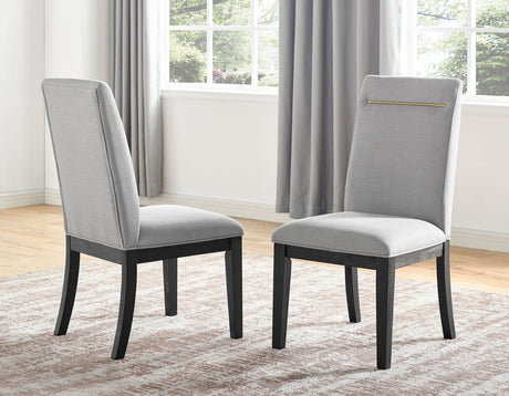 Yves Black/Gray 5 Piece Dining Set (Table & 4 Gray Performance Side Chairs) from Steve Silver - Luna Furniture