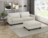 Zeke Ivory Ottoman from Homelegance - Luna Furniture