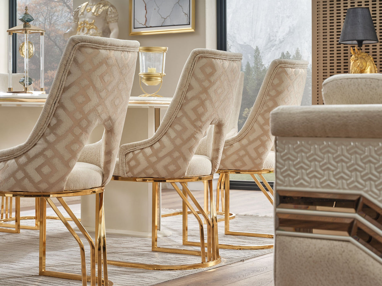 Zen Diningroom (Consol With Mirror & Dining Table & 6 Dining Chair) from Furnia - Luna Furniture