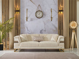 Zen Convertible Sofa in Cream from Furnia - Luna Furniture