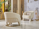Zen 3-pieces (Sofa & Loveseat & Chair) Livingroom Set in Cream from Furnia - Luna Furniture
