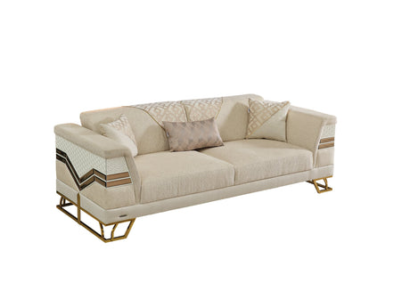 Zen Convertible Sofa in Cream from Furnia - Luna Furniture