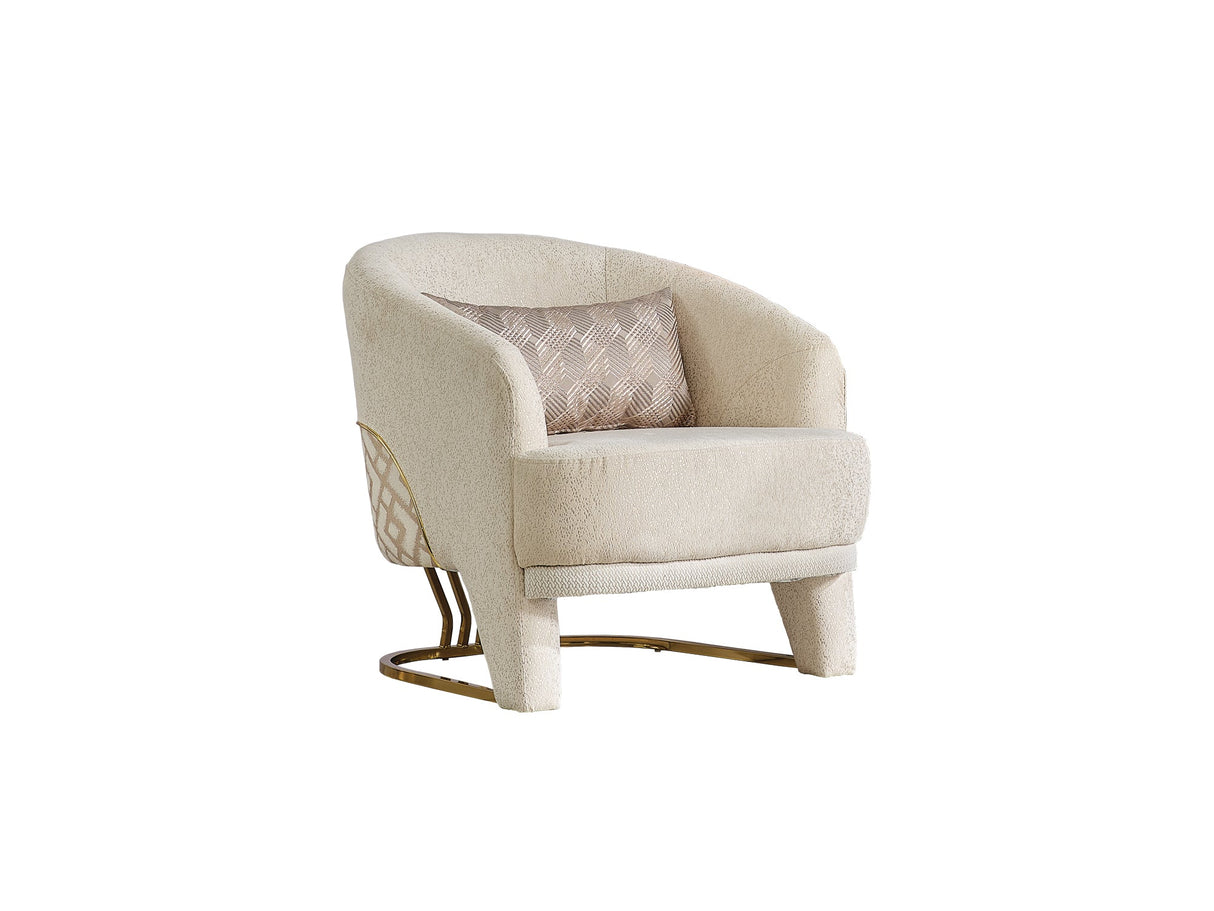 Zen 3-pieces (Sofa & Loveseat & Chair) Livingroom Set in Cream from Furnia - Luna Furniture