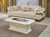 Zen Convertible Sofa in Cream from Furnia - Luna Furniture