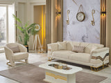 Zen 3-pieces (Sofa & Loveseat & Chair) Livingroom Set in Cream from Furnia - Luna Furniture