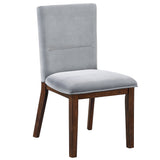 Zen Gray Velvet Side Chair, Set of 2