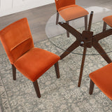 Zen Orange Velvet Side Chair, Set of 2 from Steve Silver - Luna Furniture