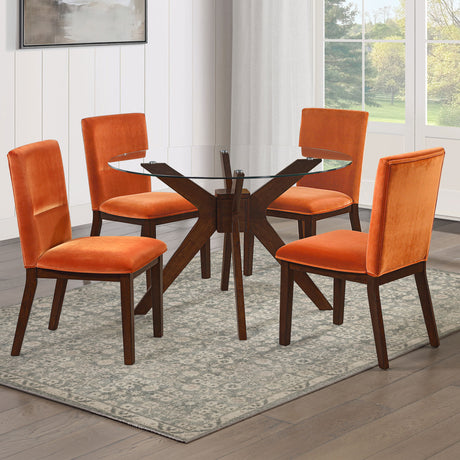 Zen Orange Velvet Side Chair, Set of 2 from Steve Silver - Luna Furniture