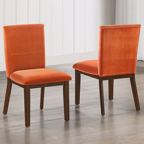Zen Orange Velvet Side Chair, Set of 2 from Steve Silver - Luna Furniture