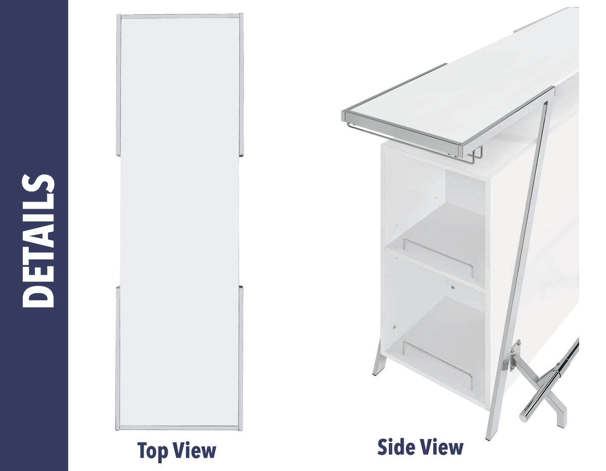 Zena White/Chrome 3-Piece Bar Set with LED lighting from Steve Silver - Luna Furniture