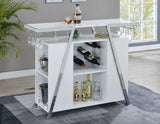 Zena White/Chrome Bar w/LED Lights from Steve Silver - Luna Furniture