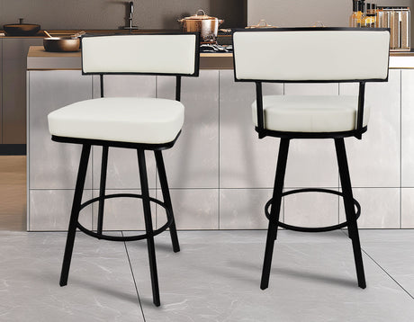 Zenon Black/White 30″ Bar Stool from Steve Silver - Luna Furniture